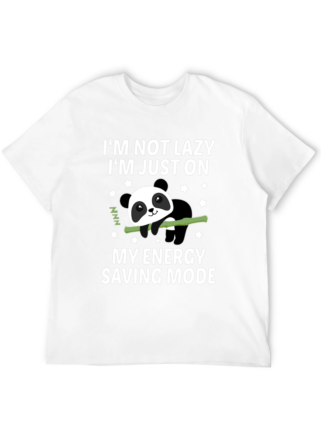 Lazy Panda Energy Saving Mode Black T-Shirt