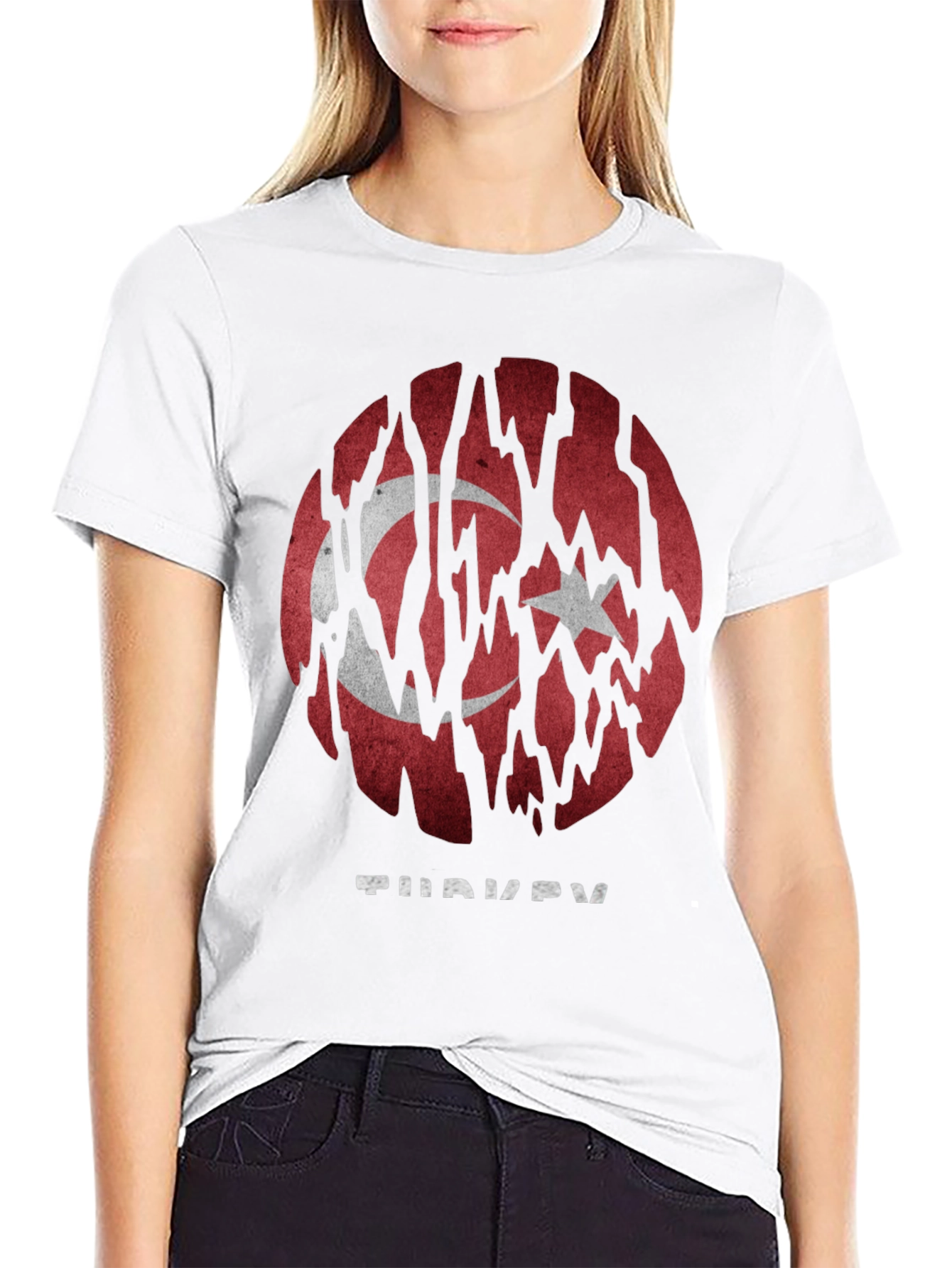 Turkey Flag Graphic Print Mens T-Shirt