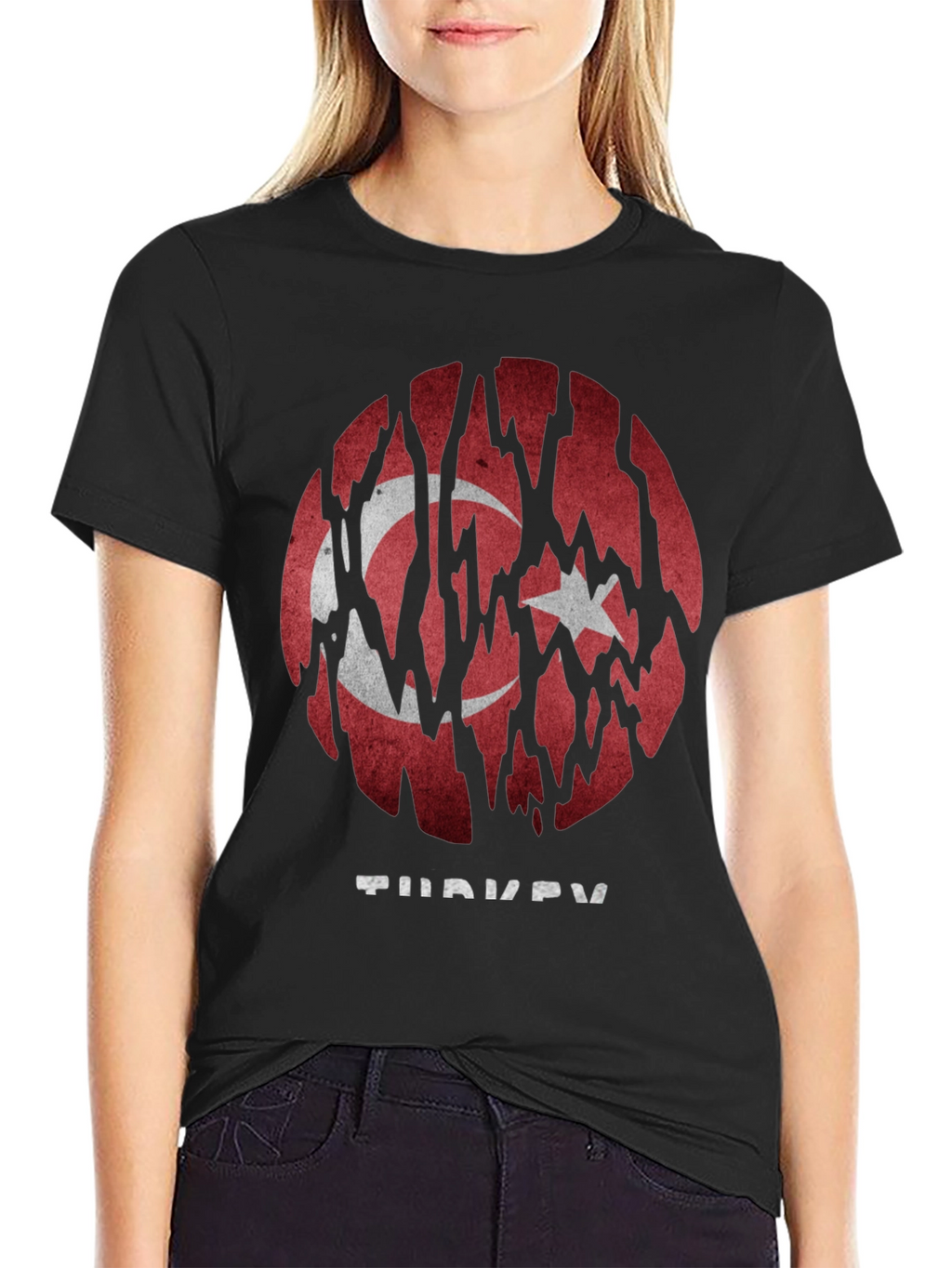 Turkey Flag Graphic Print Mens T-Shirt