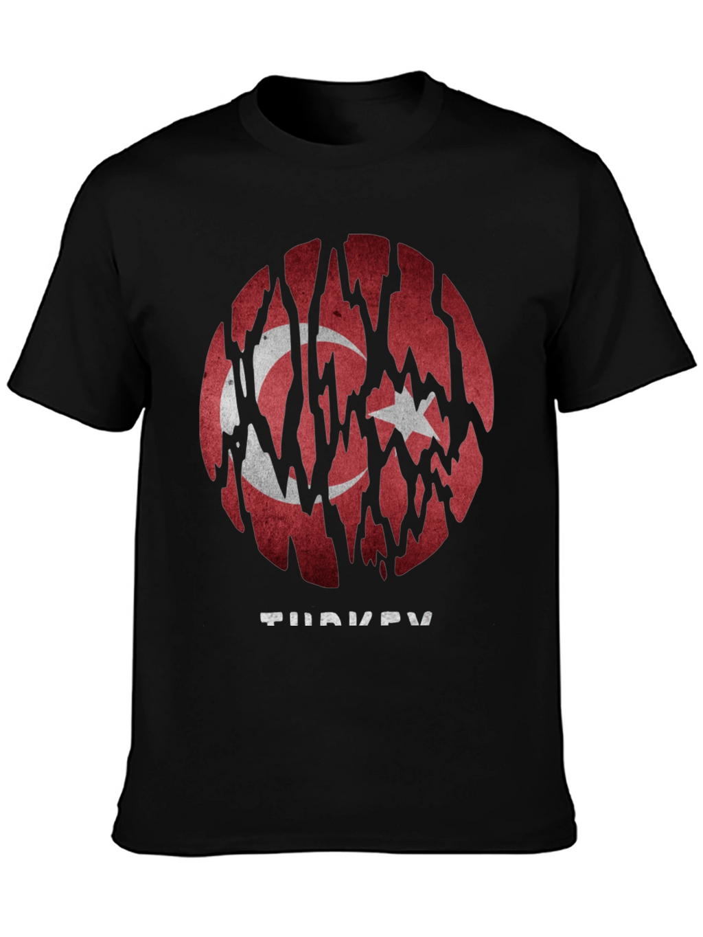 Turkey Flag Graphic Print Mens T-Shirt
