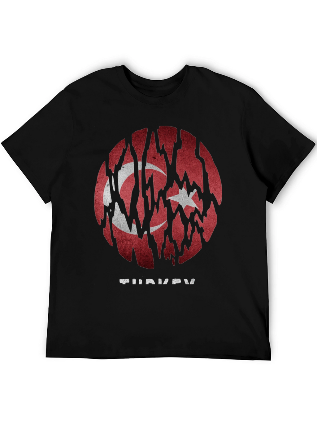 Turkey Flag Graphic Print Mens T-Shirt