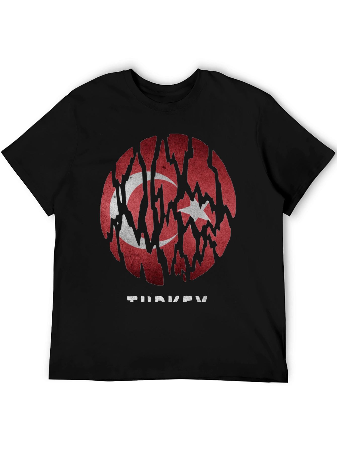 Turkey Flag Graphic Print Mens T-Shirt