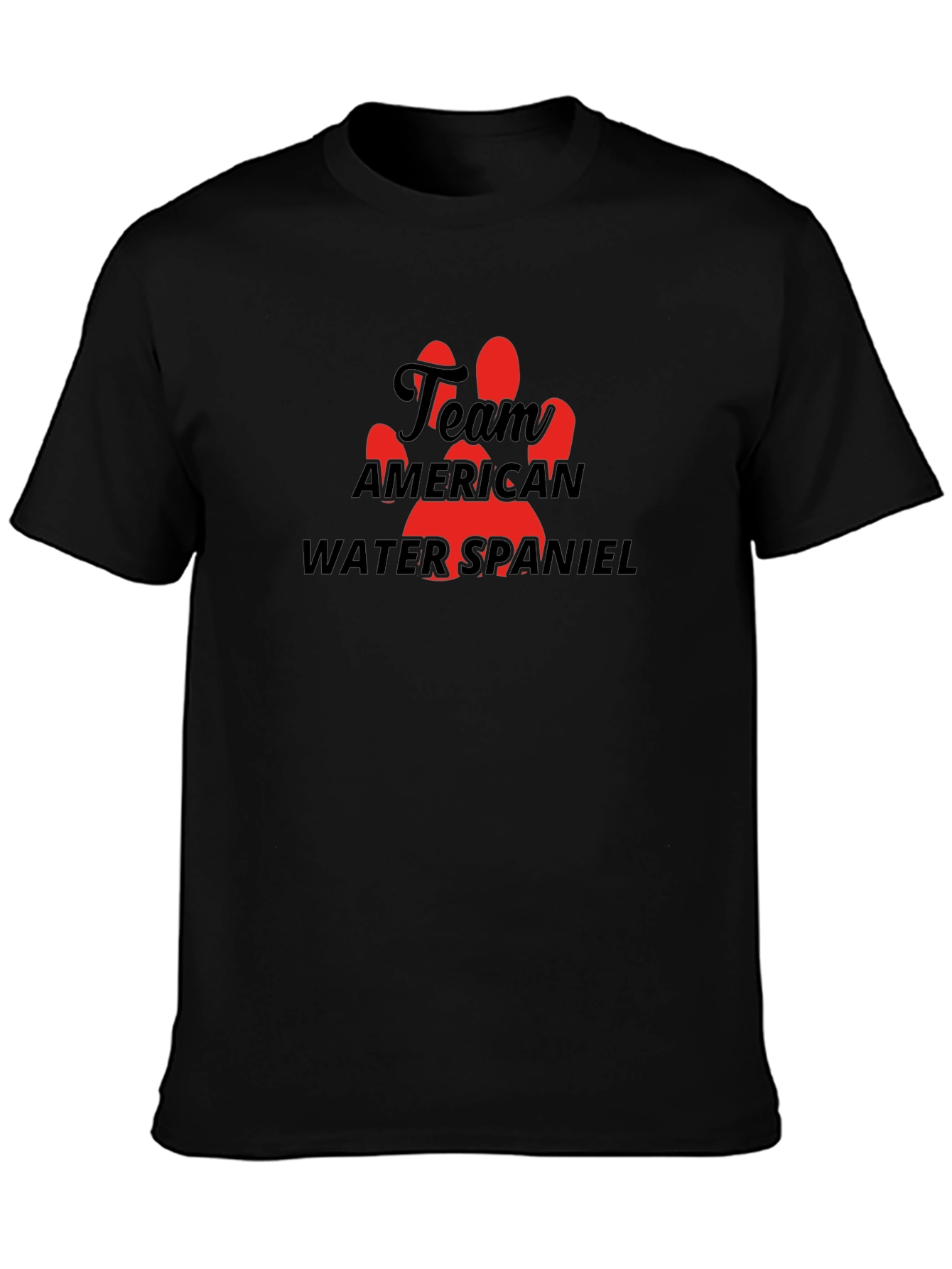 Team American Water Spaniel Black T-Shirt