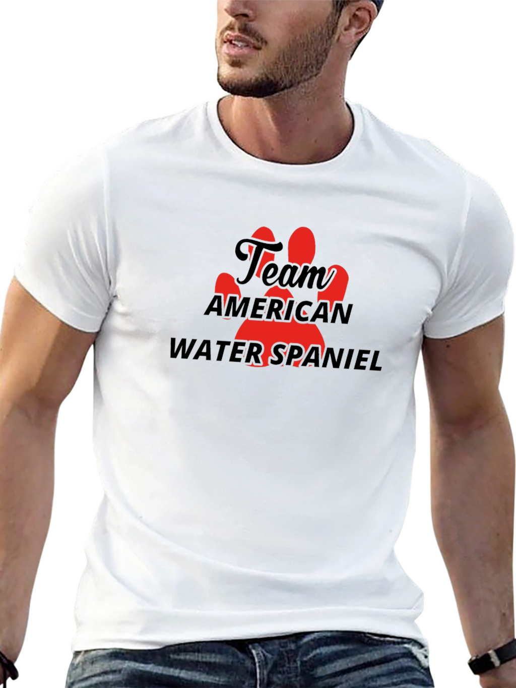 Team American Water Spaniel Black T-Shirt