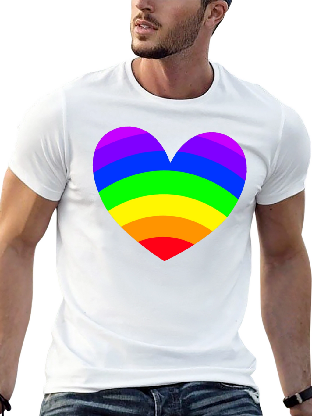 Rainbow Heart Pride T-Shirt - Soft Cotton Blend