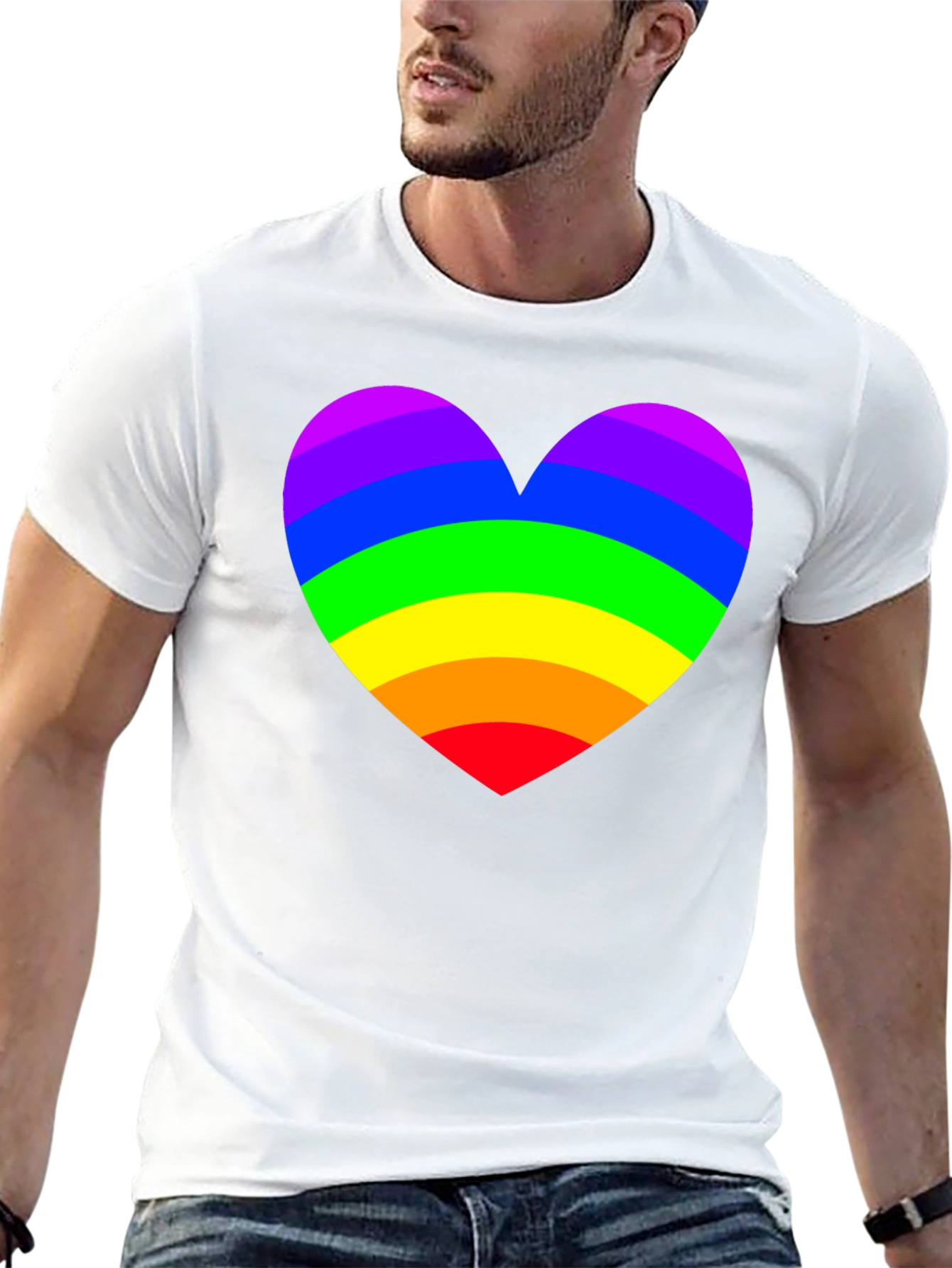 Rainbow Heart Pride T-Shirt - Soft Cotton Blend