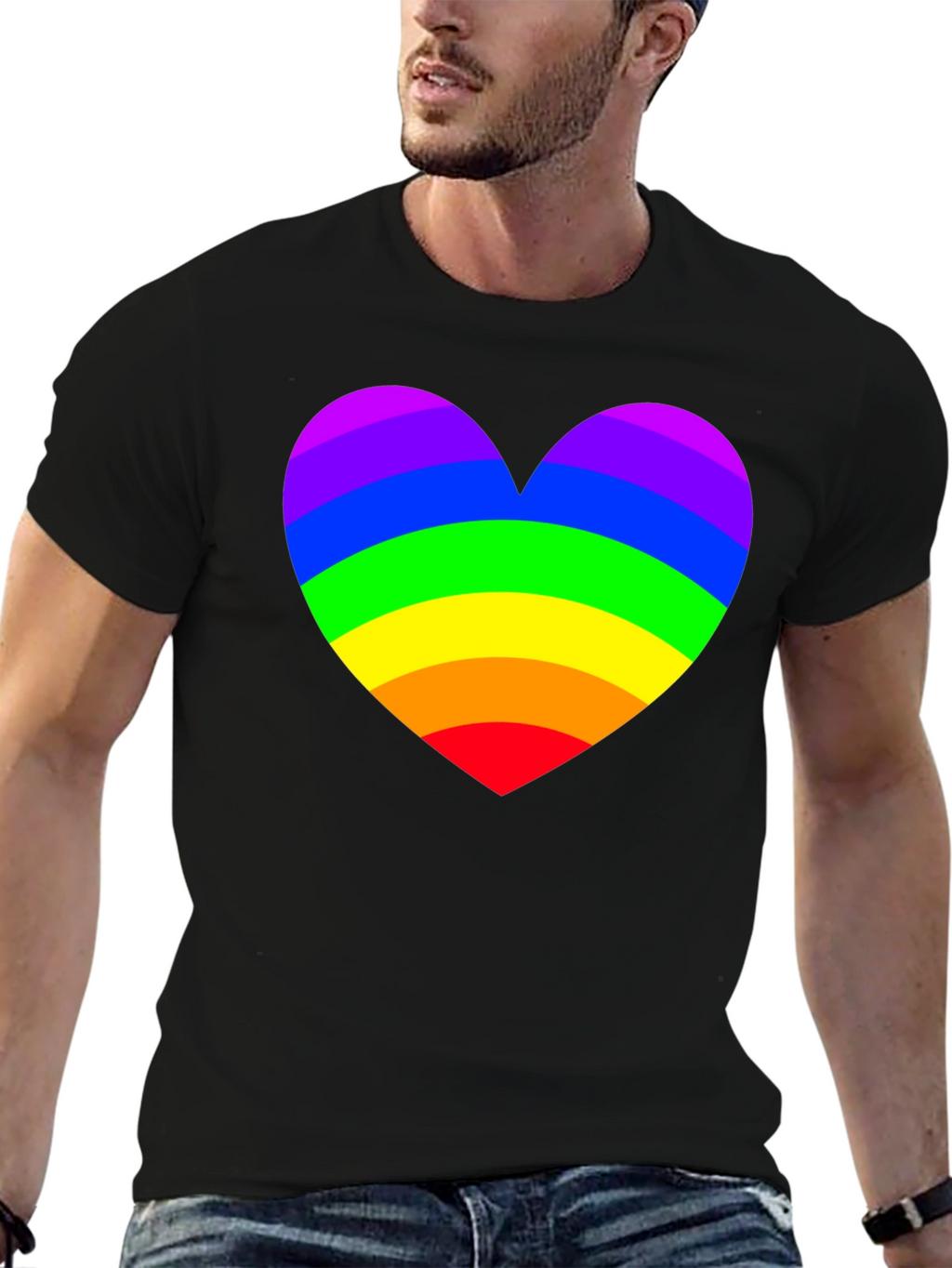 Rainbow Heart Pride T-Shirt - Soft Cotton Blend