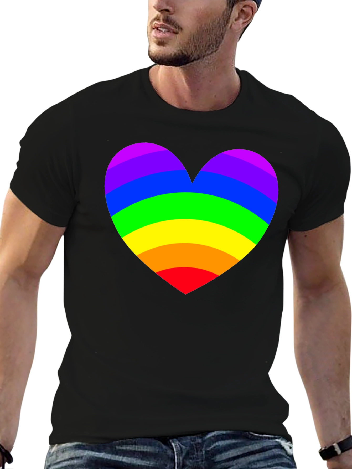 Rainbow Heart Pride T-Shirt - Soft Cotton Blend