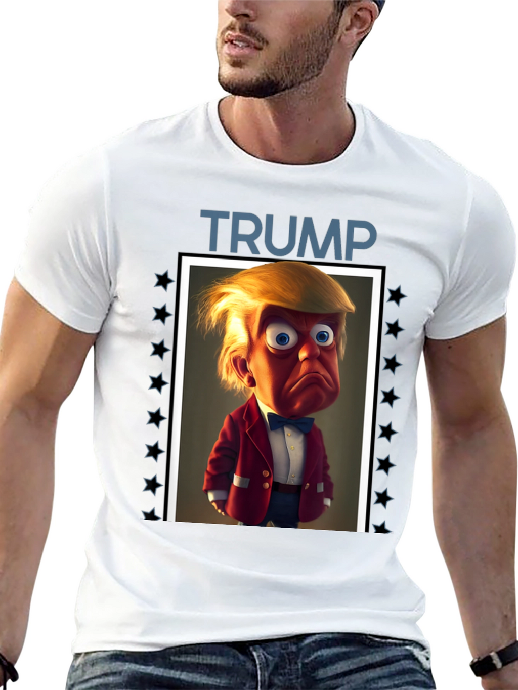 Trump Cartoon Graphic Tee - Political Humor T-Shirt
