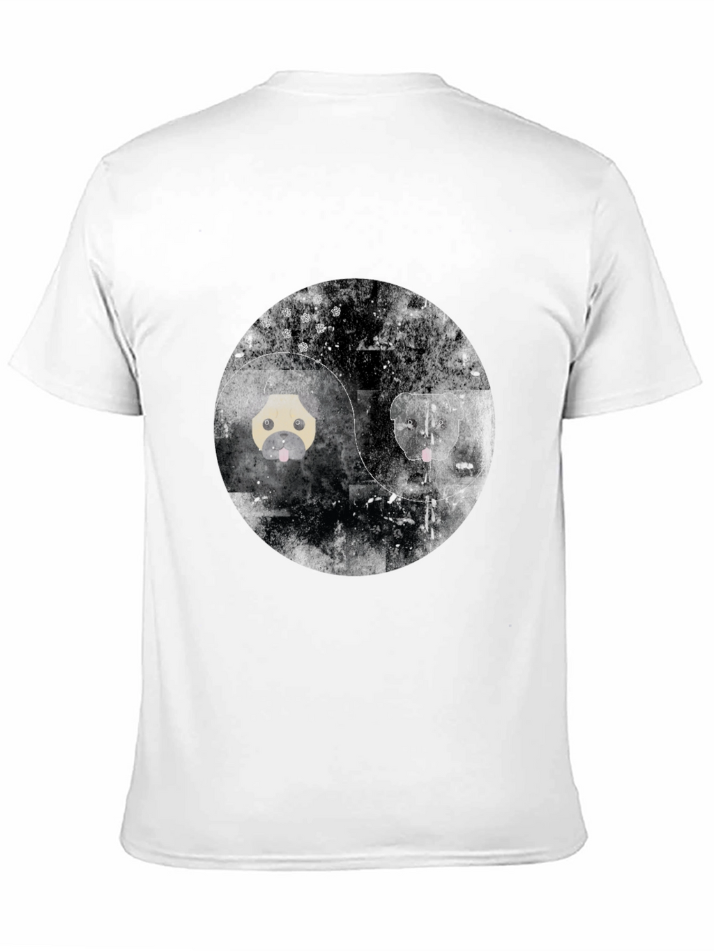 Yin Yang Pug Graphic Tee - Black Cotton
