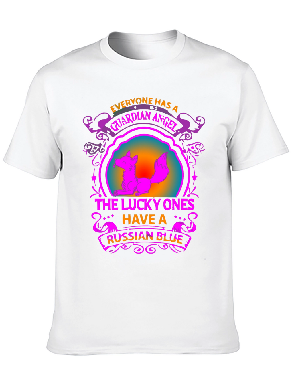 Guardian Angel Russian Blue Cat T-Shirt