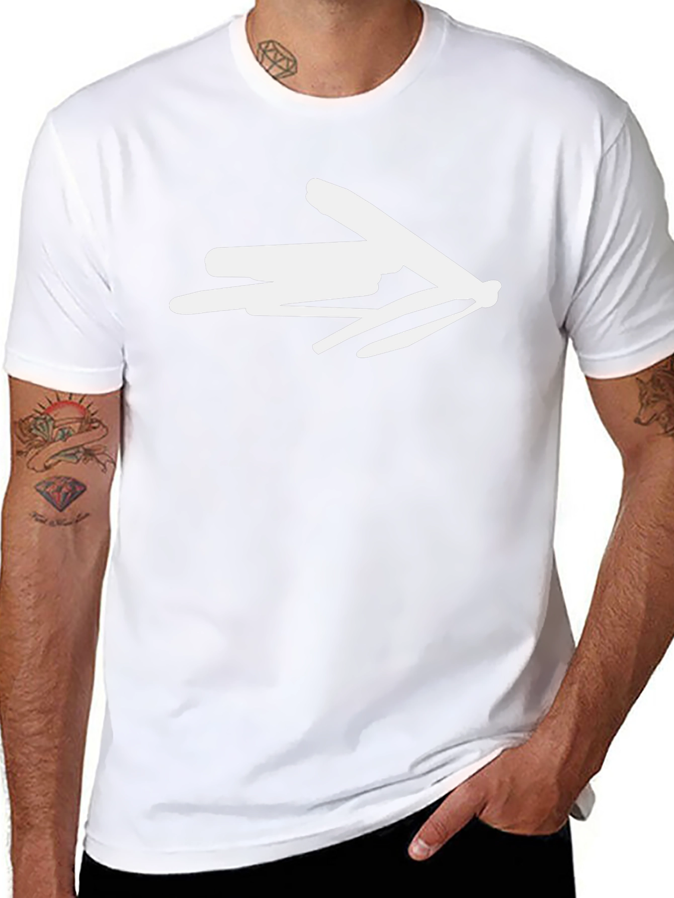 Abstract Arrow Graphic Tee - Stylish Black Cotton T-Shirt