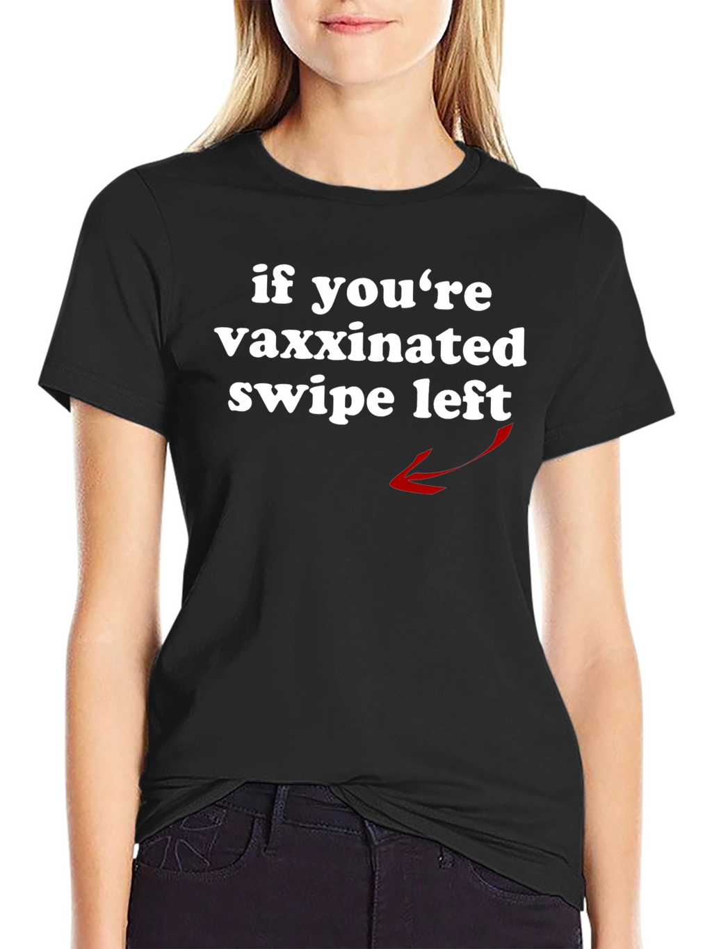 Anti-Vaxx Humor Tee - Swipe Left Statement T-Shirt