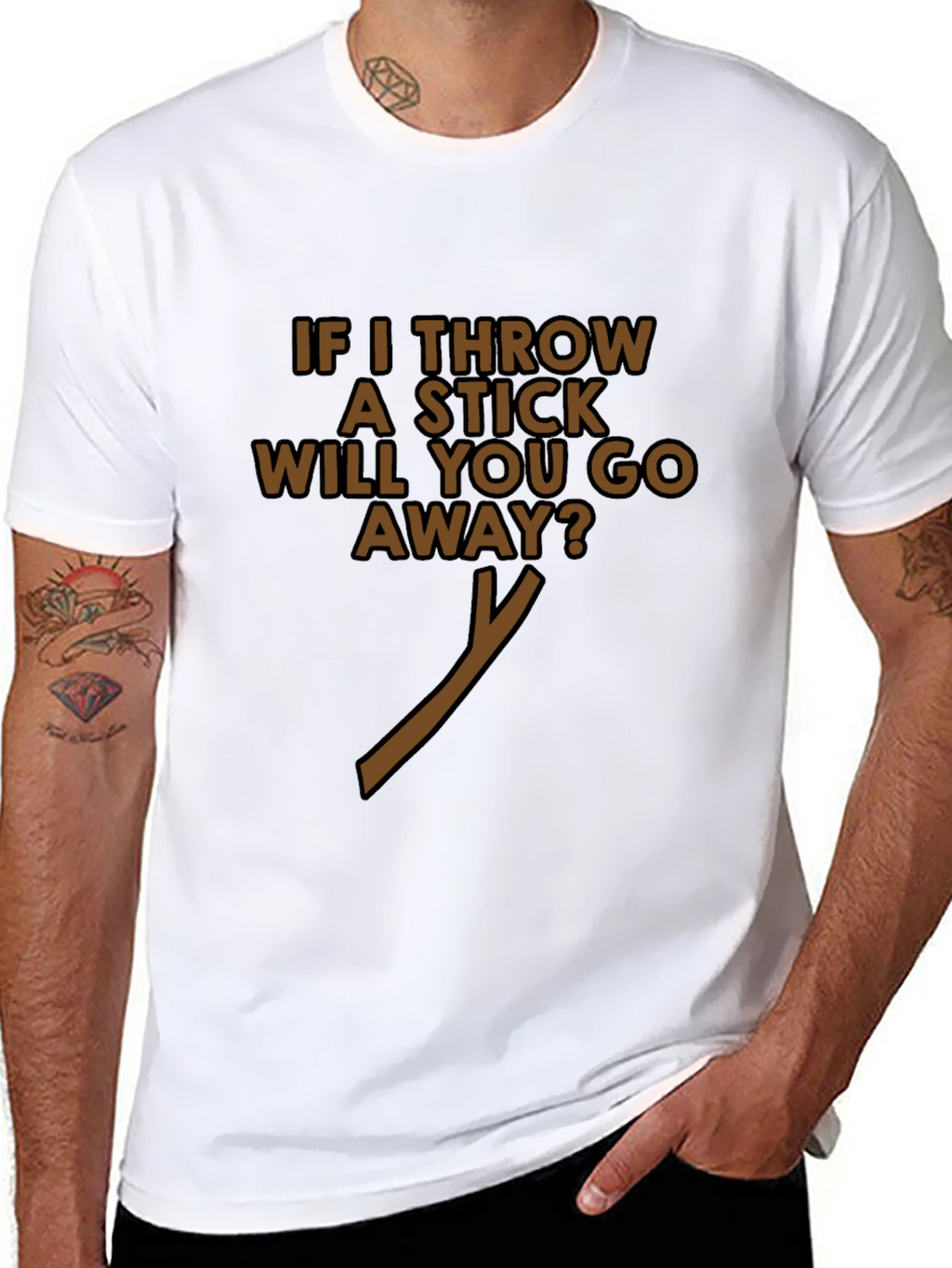 Funny If I Throw A Stick Black T-Shirt