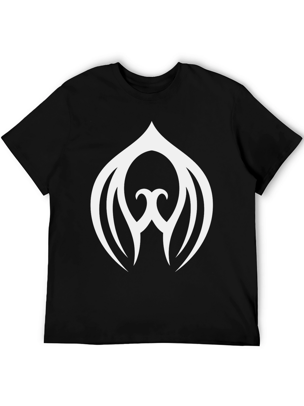 Black T-Shirt with White Abstract Design