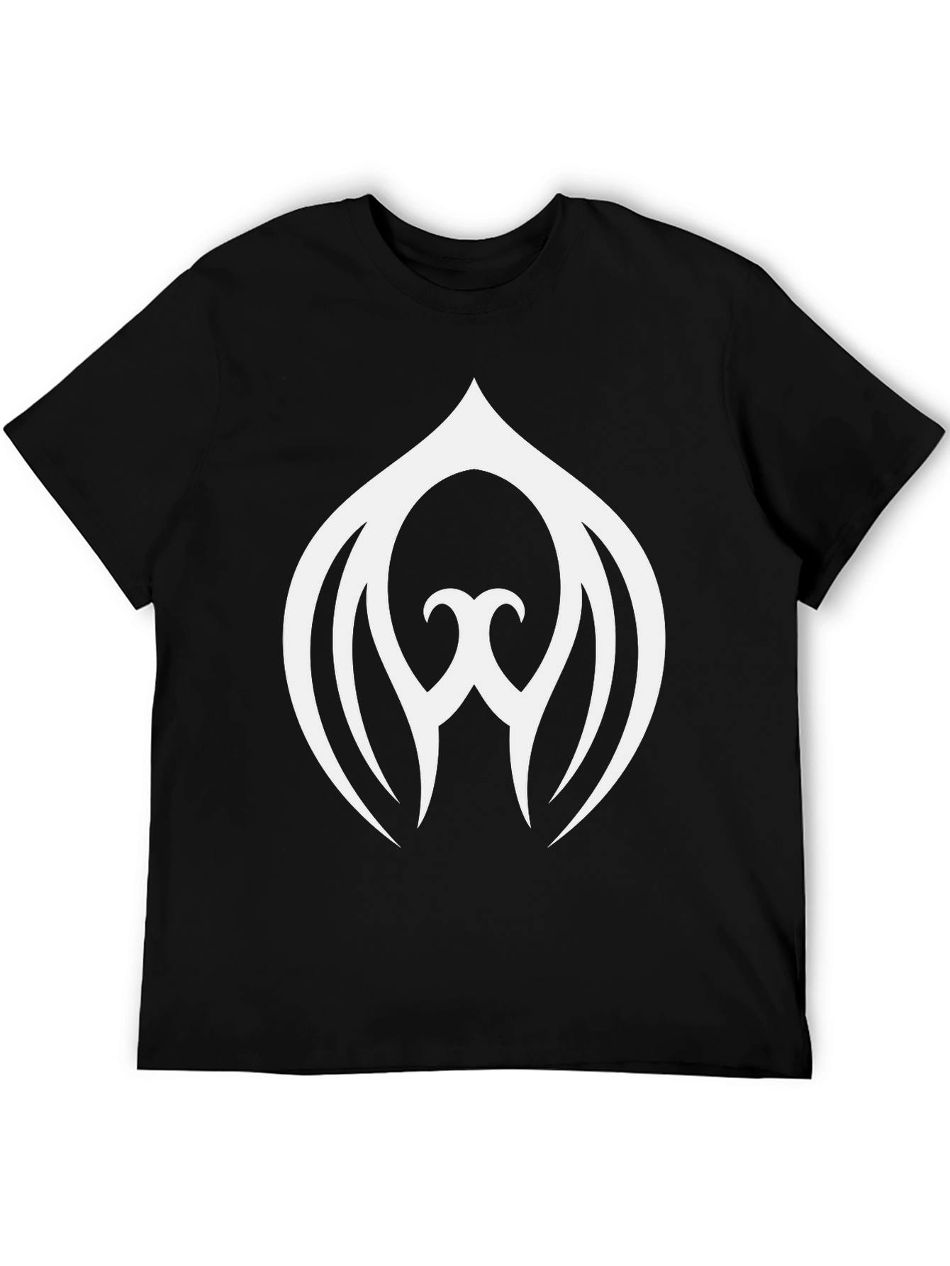 Black T-Shirt with White Abstract Design