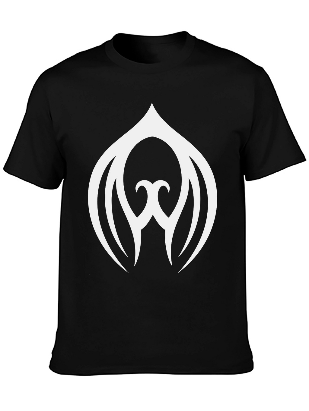 Black T-Shirt with White Abstract Design