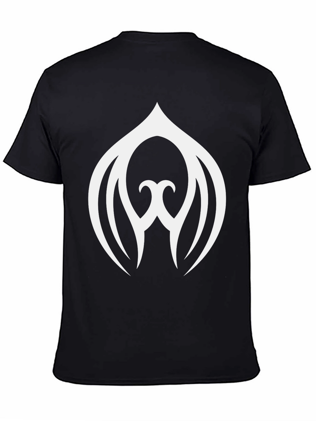 Black T-Shirt with White Abstract Design