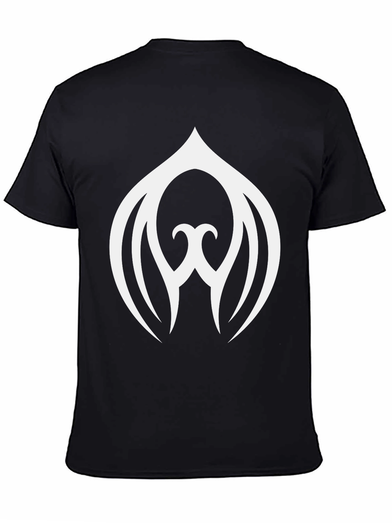 Black T-Shirt with White Abstract Design