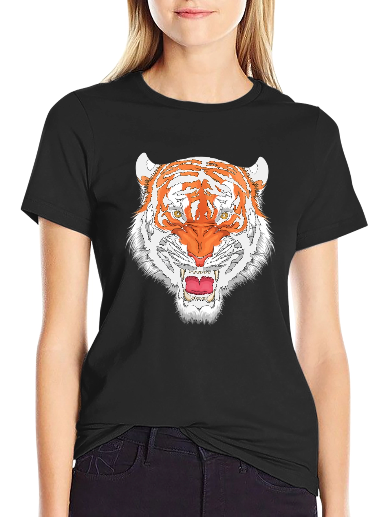 Bold Tiger Graphic Tee - Black