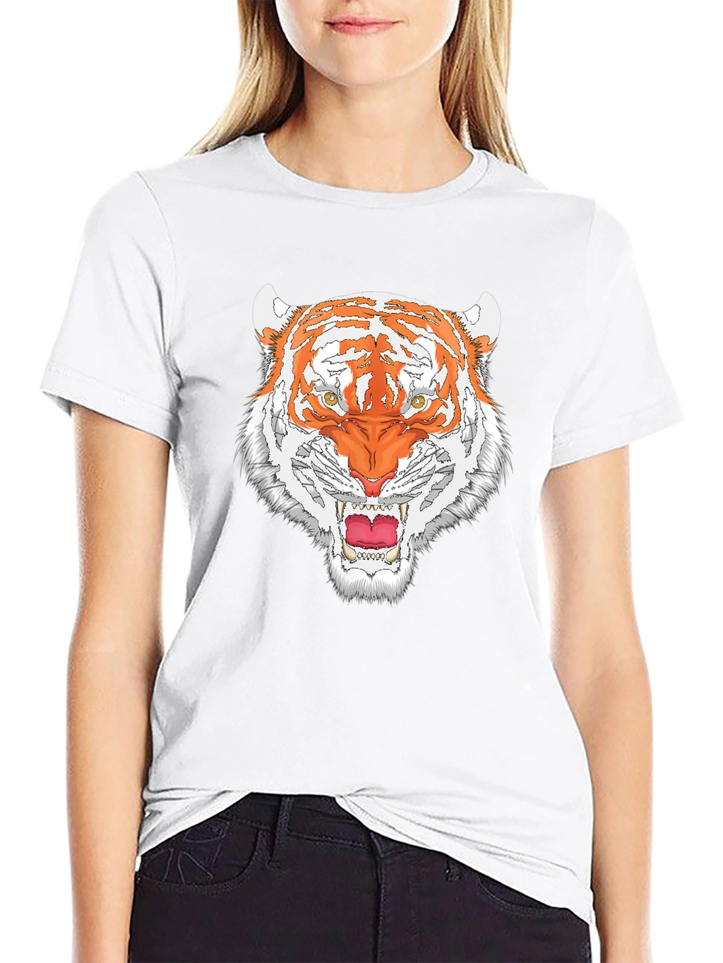 Bold Tiger Graphic Tee - Black