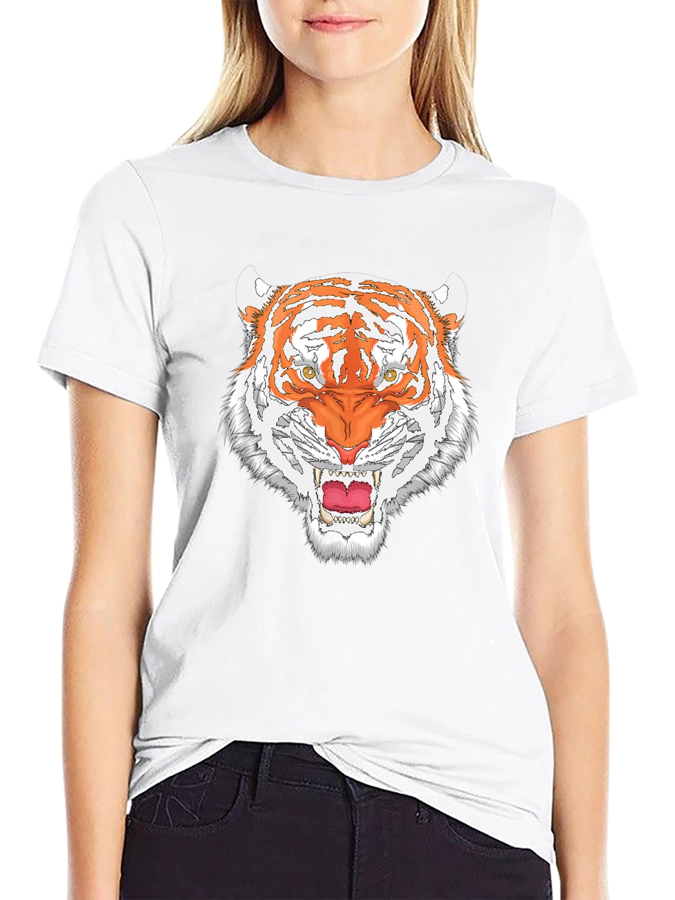 Bold Tiger Graphic Tee - Black