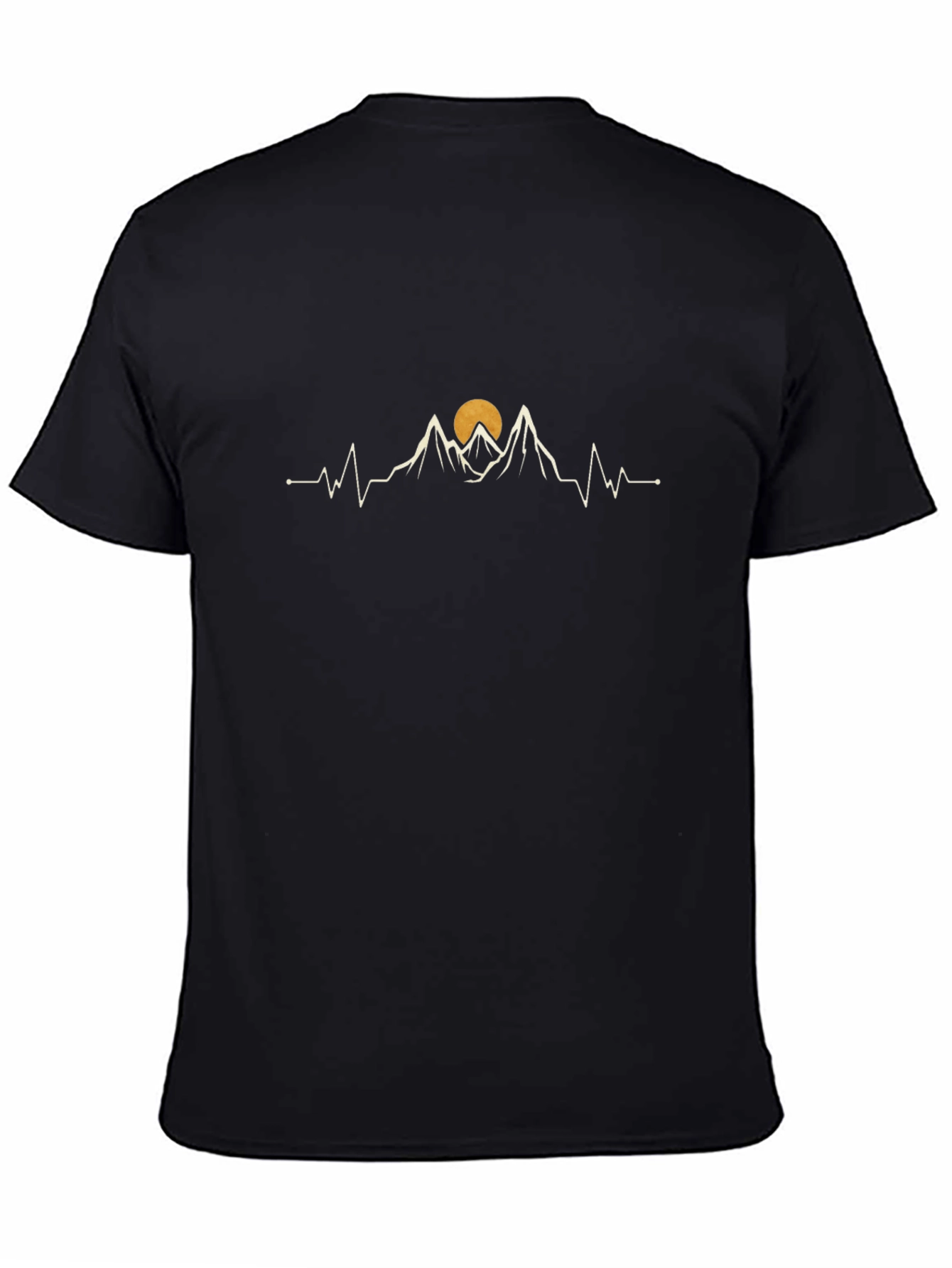 Mountain Peak Heartbeat Graphic Tee - Black