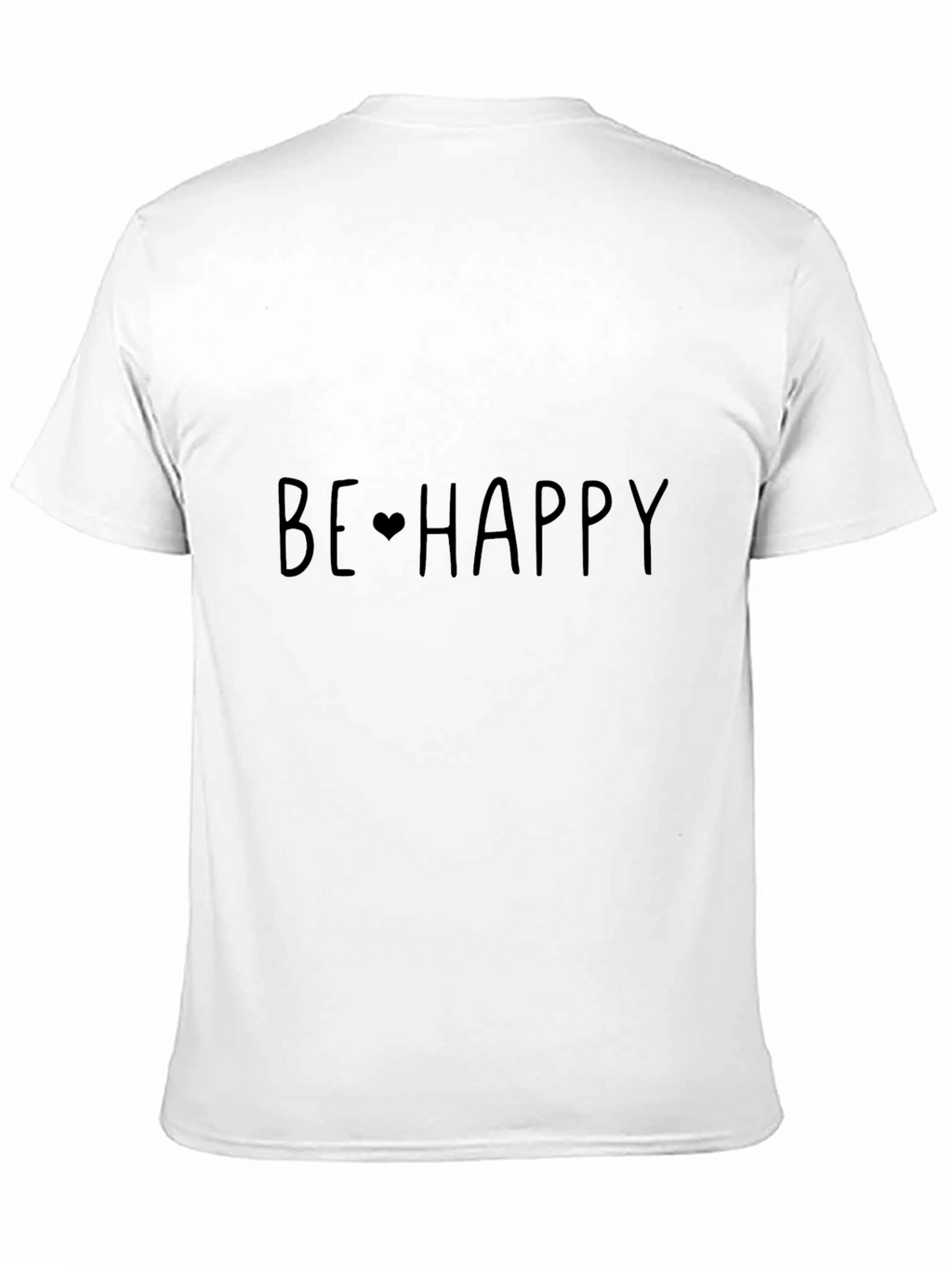 Be Happy Black Cotton Graphic Tee