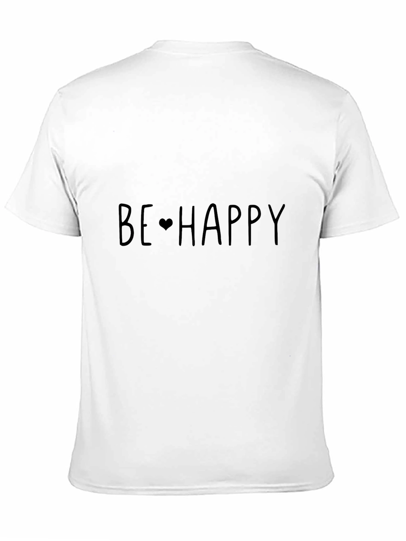 Be Happy Black Cotton Graphic Tee