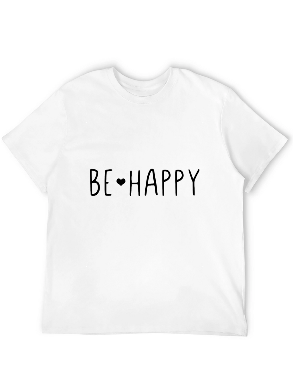 Be Happy Black Cotton Graphic Tee
