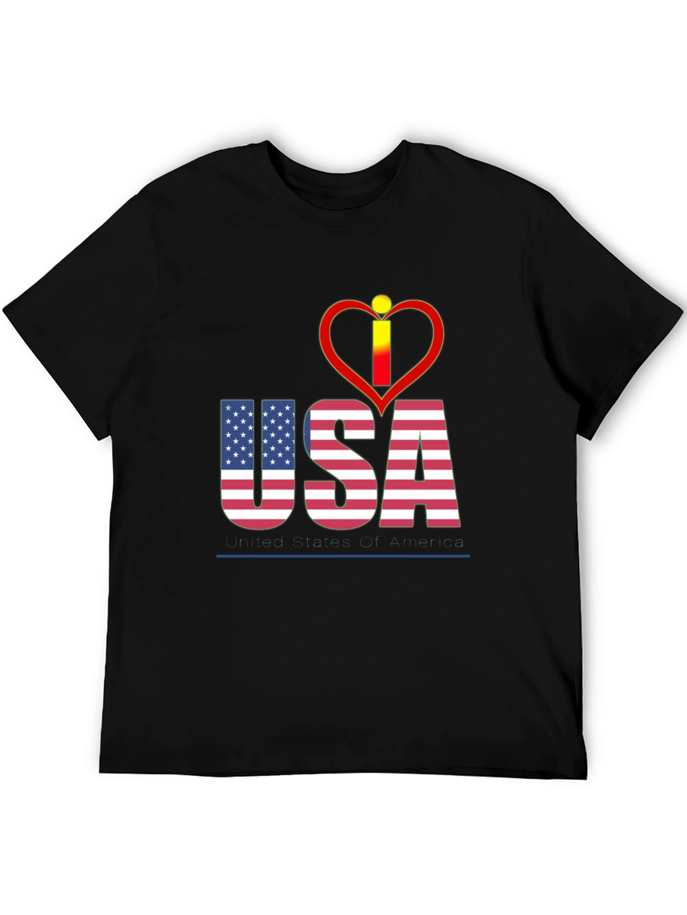 USA Flag Heart Graphic T-Shirt