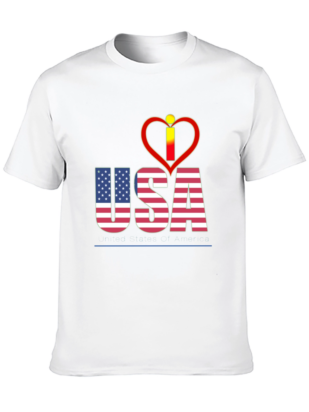 USA Flag Heart Graphic T-Shirt