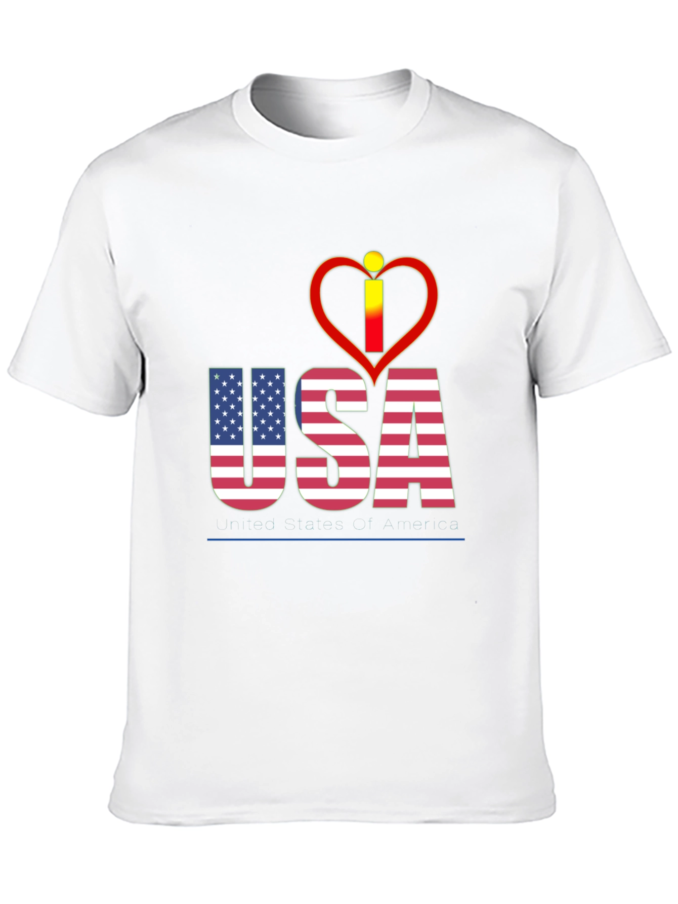 USA Flag Heart Graphic T-Shirt