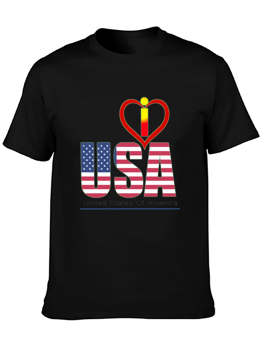 USA Flag Heart Graphic T-Shirt