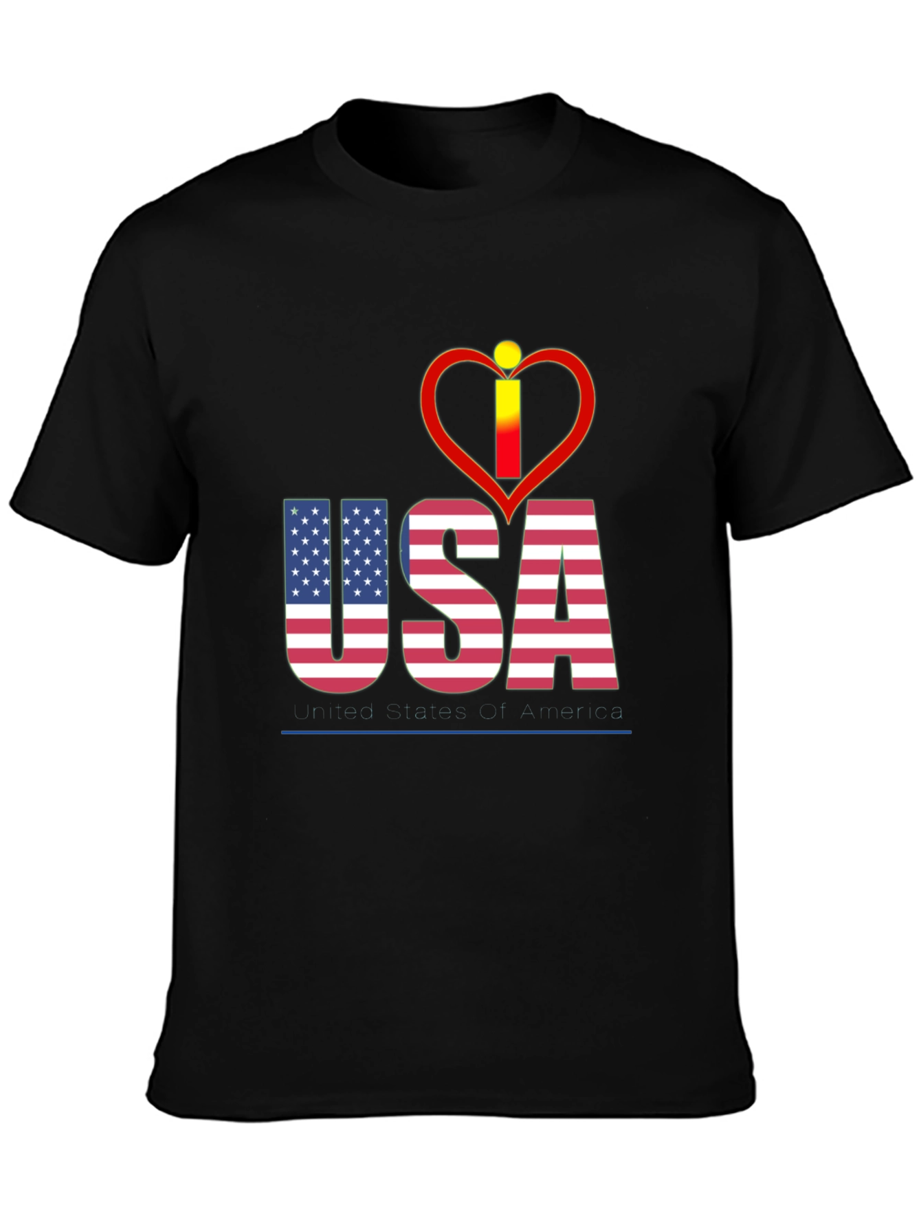 USA Flag Heart Graphic T-Shirt
