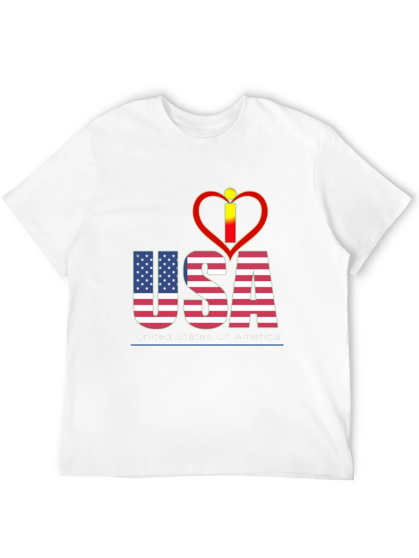 USA Flag Heart Graphic T-Shirt