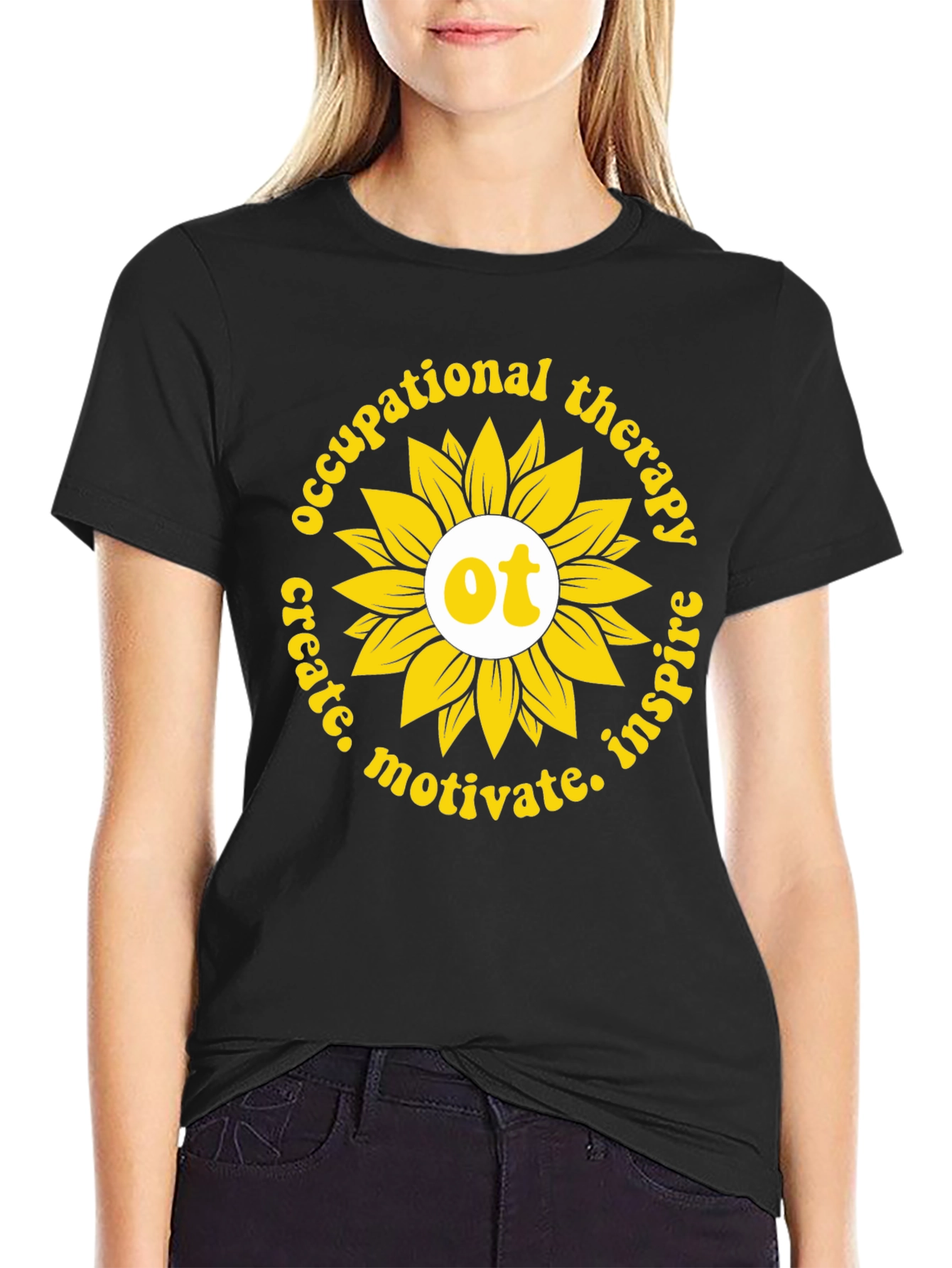 Occupational Therapy Sunflower Graphic T-Shirt
