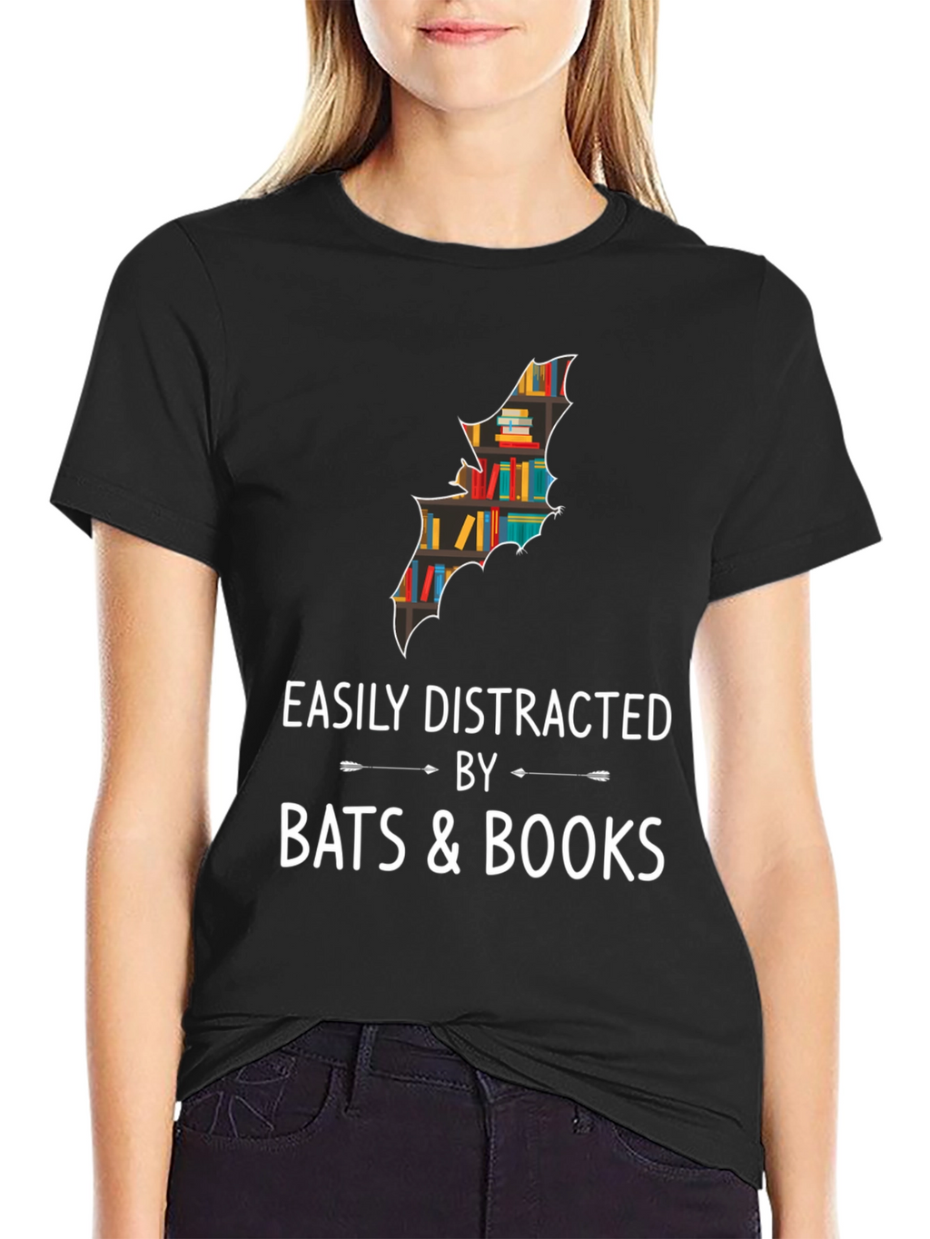 Easily Distracted by Bats & Books T-Shirt