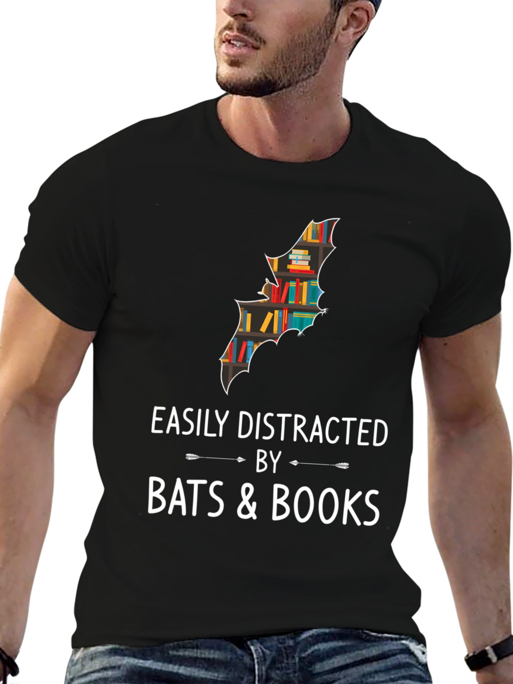 Easily Distracted by Bats & Books T-Shirt