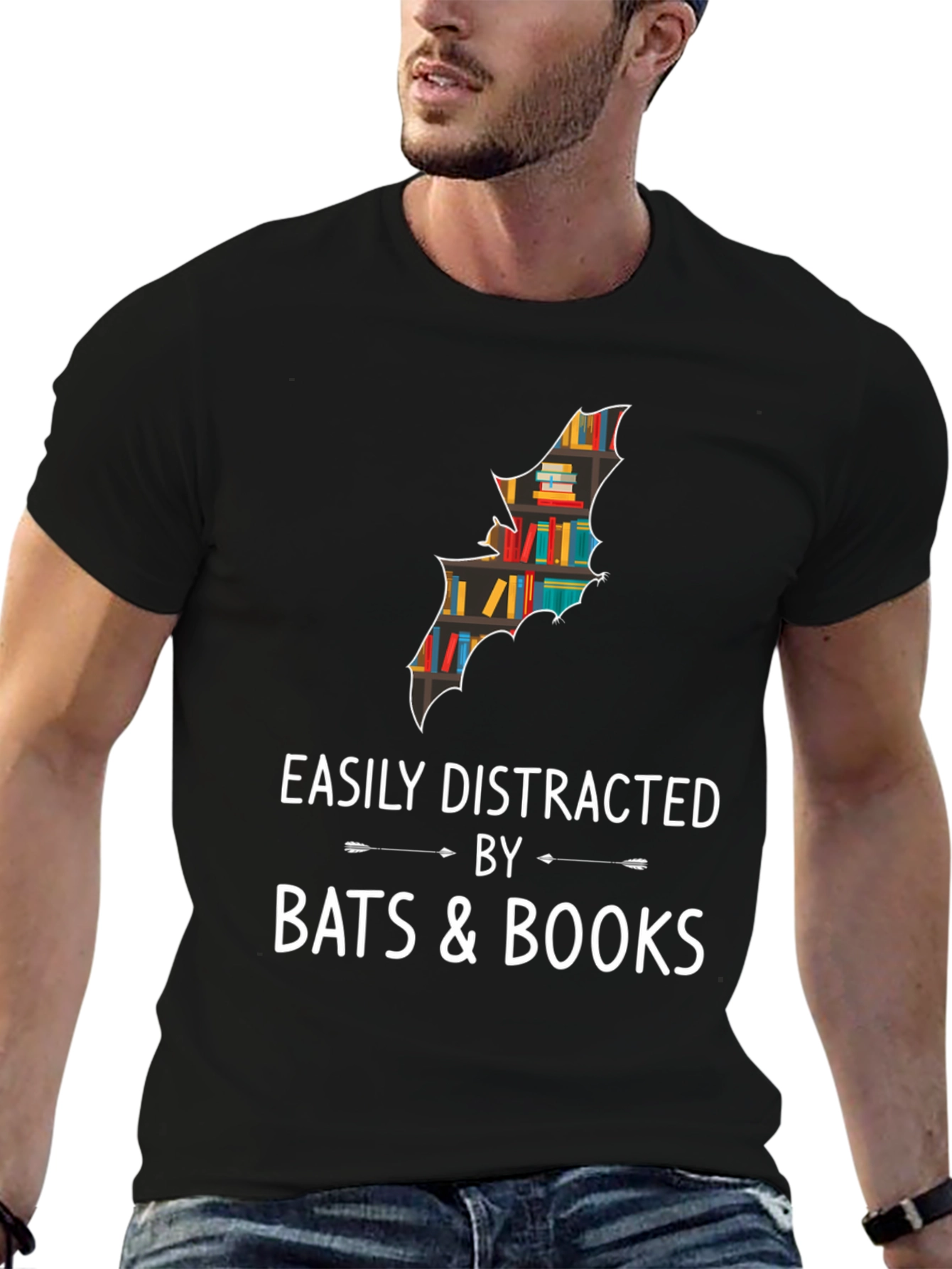 Easily Distracted by Bats & Books T-Shirt