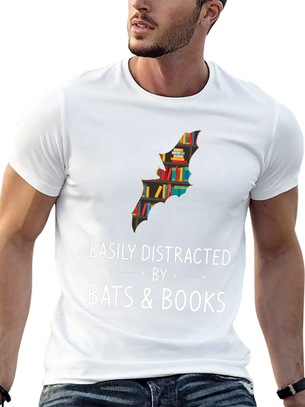 Easily Distracted by Bats & Books T-Shirt