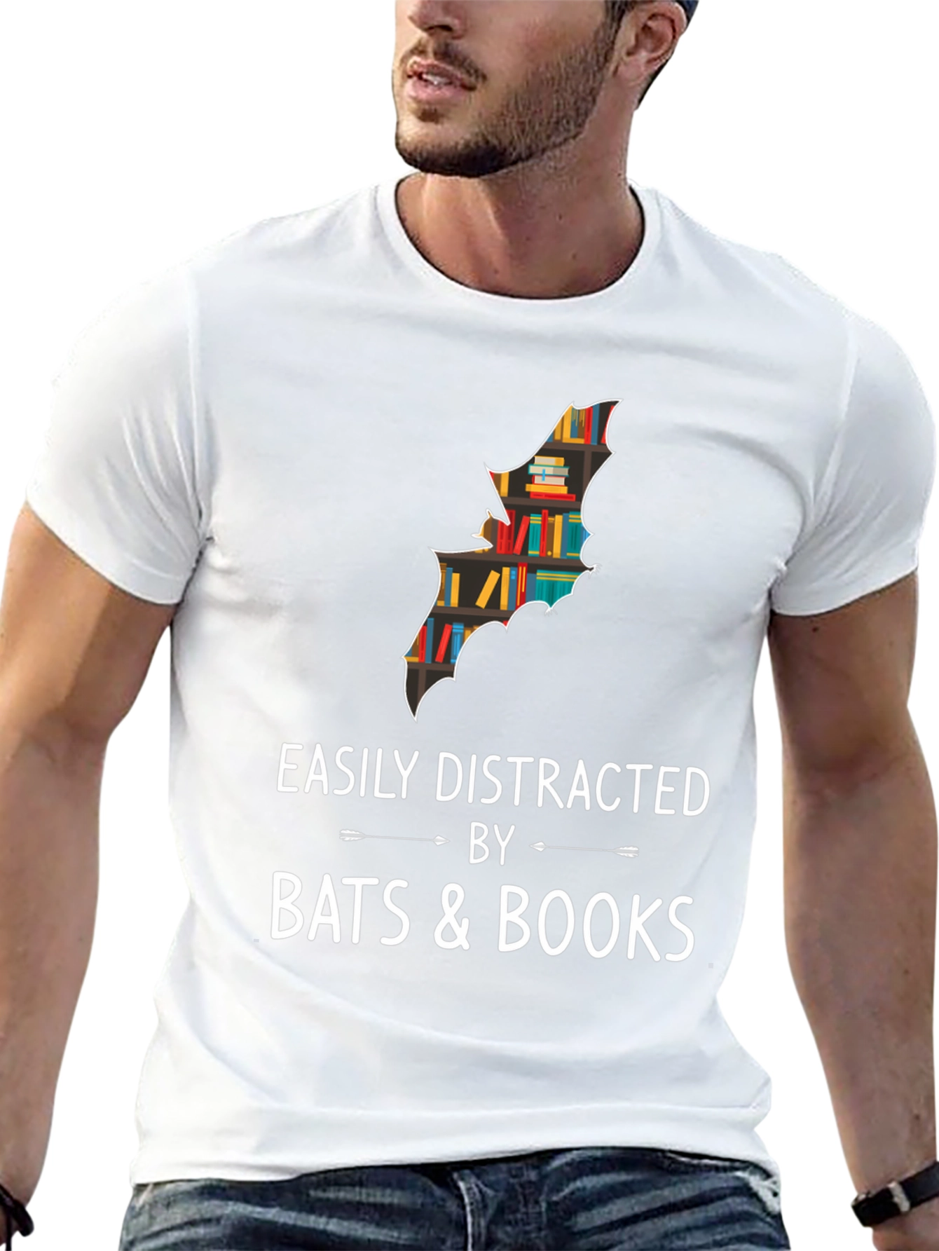 Easily Distracted by Bats & Books T-Shirt