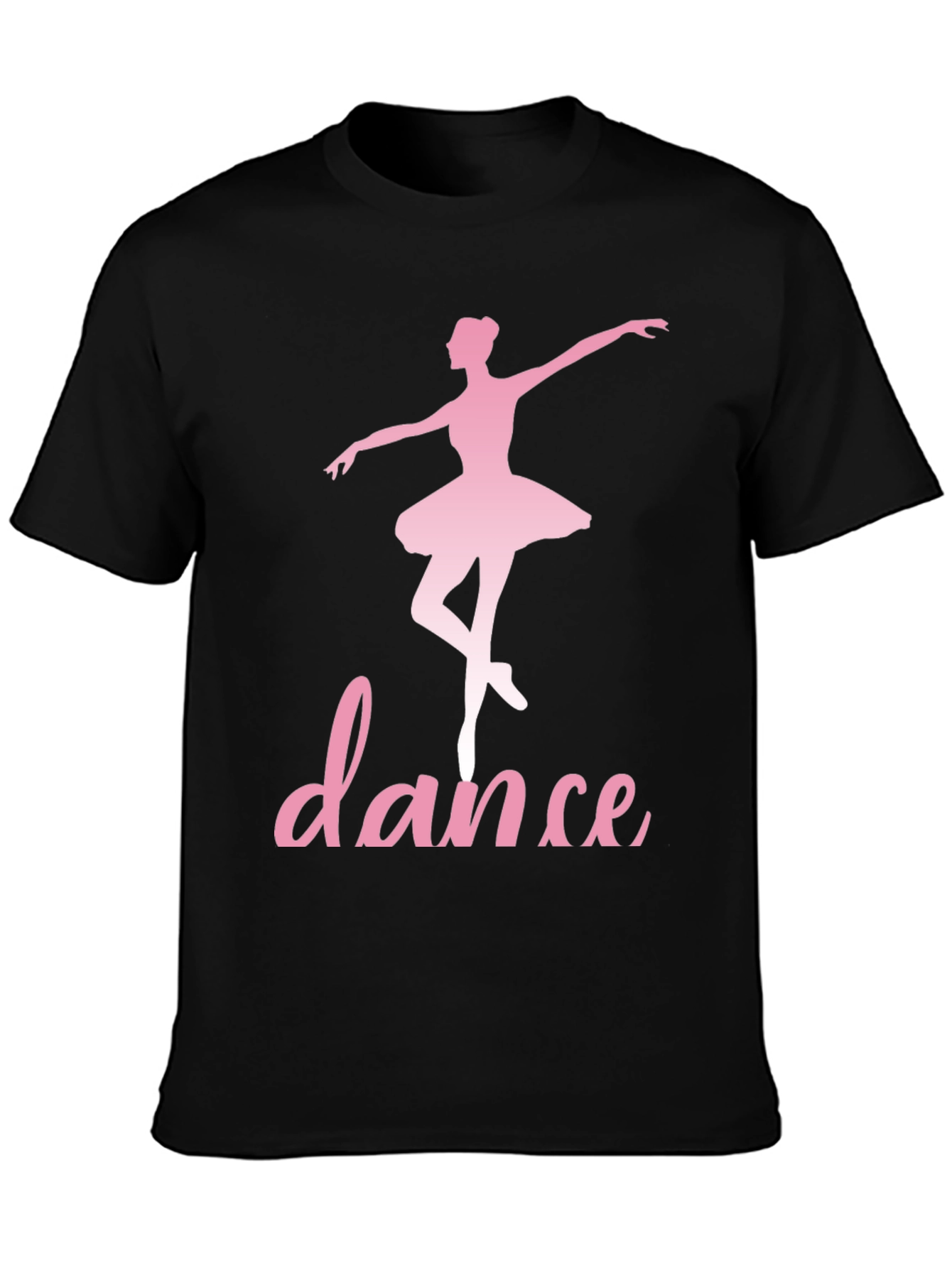 Dance Ballerina T-Shirt - Pink Design on Black