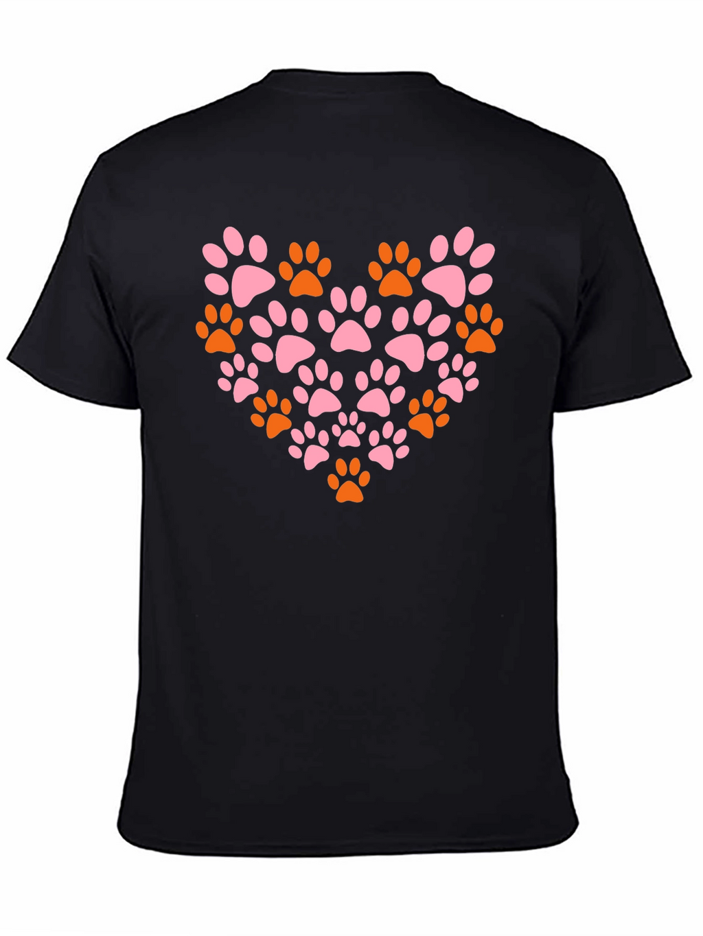 Paw Print Heart T-Shirt - Black