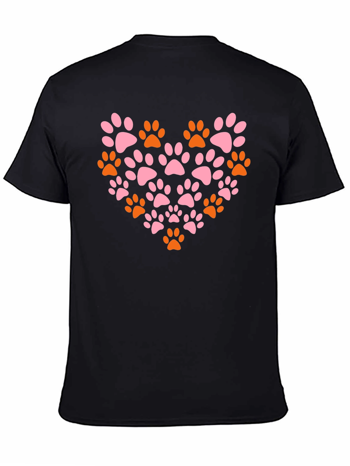 Paw Print Heart T-Shirt - Black