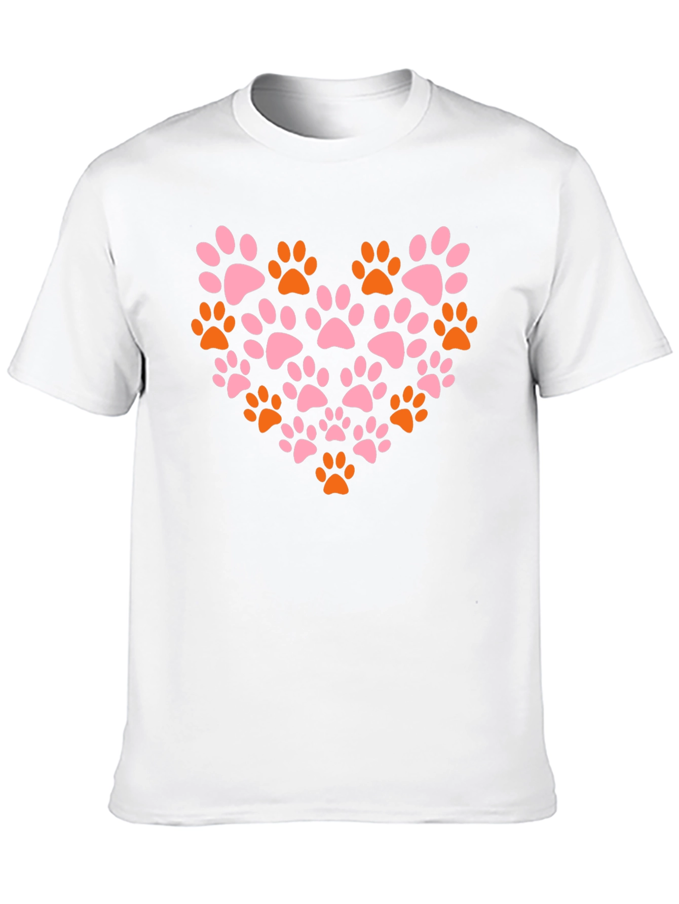Paw Print Heart T-Shirt - Black