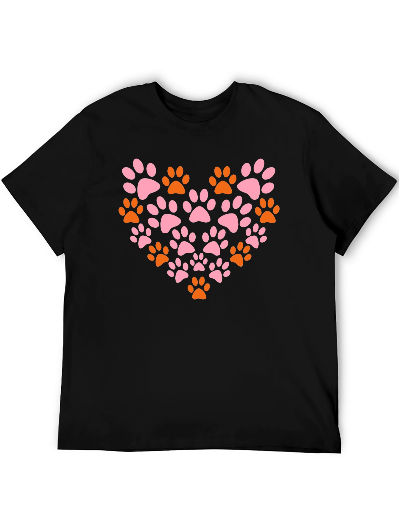 Paw Print Heart T-Shirt - Black