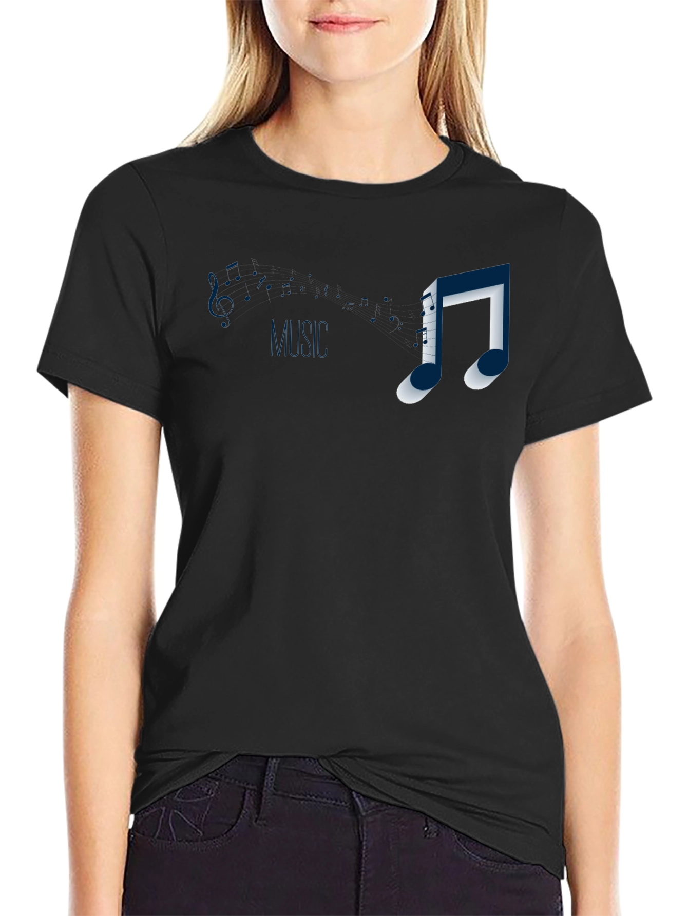 Music Note Graphic T-Shirt - Casual Style