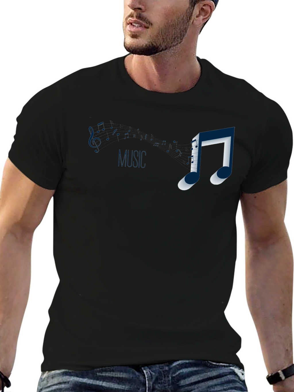 Music Note Graphic T-Shirt - Casual Style