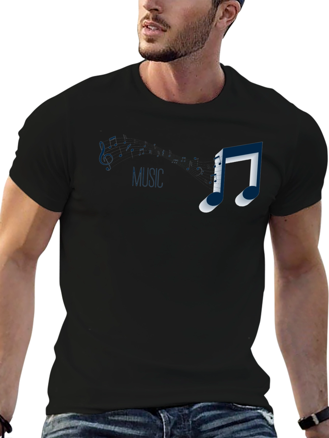 Music Note Graphic T-Shirt - Casual Style